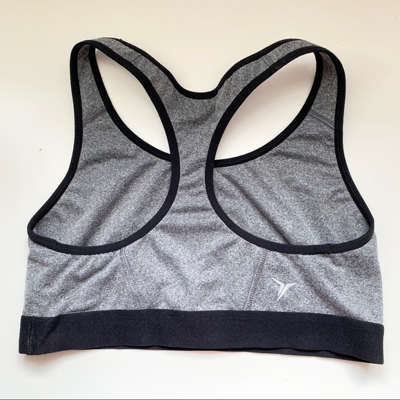 Old Navy Medium Grey and Black Racerback Sports Bra - Picture 2 of 4